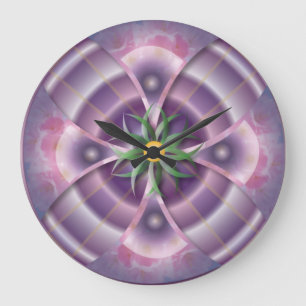 relógio de parede floral roxo