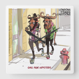 Relógio de Parede Funny Gnu Age Hipsters Rick Lond