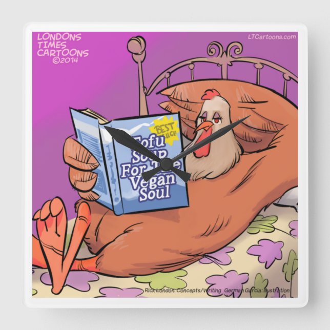 Relógio de Parede Funny Vegan Soul (Frente)
