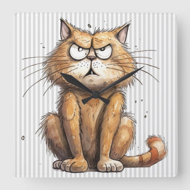 Relógio de Parede Gato Engraçado (Frente)