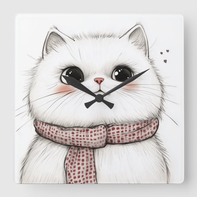 Relógio de Parede Gato Persa Fofo (Frente)
