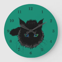 Relógio de Parede Gato Preto - Cores Personalizada