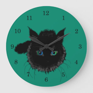 Relógio de Parede Gato Preto - Cores Personalizada
