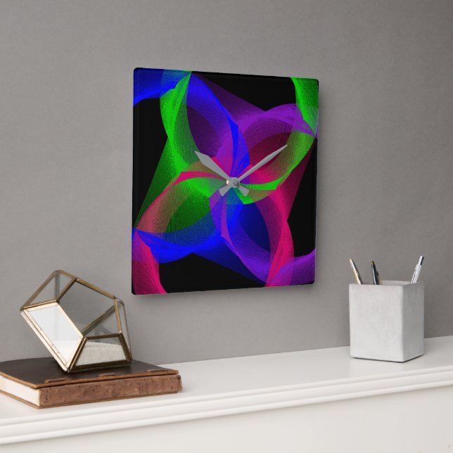 Relógio de Parede Geométrica com Mistura Circular  (Escritório)