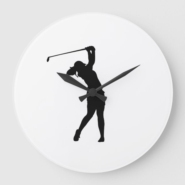Relógio de Parede Grande Silhueta de Golfe Design  (Frente)