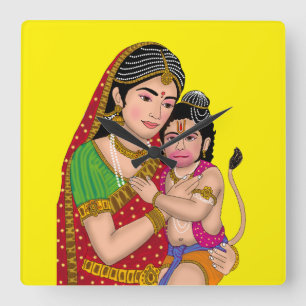 Relógio de Parede Hanuman & Anjana Mata