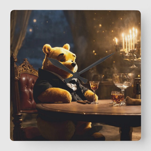 relógio de parede impresso do chefe pooh (Frente)