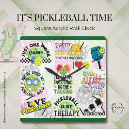 Relógio de Parede It's Pickleball Time Square
