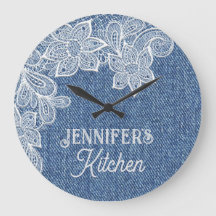 Relógio de Parede Jean-Kitchen Azul Personalizado