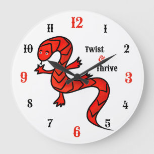 Relógio de Parede Lagarto Vermelho Twist & Thrive