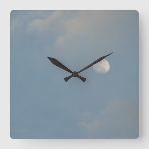 Relógio de Parede Lua Céu Azul