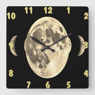 Relógio de Parede Lunar - Arte de Parede Cósmica