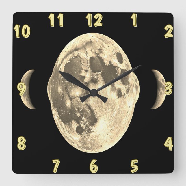Relógio de Parede Lunar - Arte de Parede Cósmica (Frente)