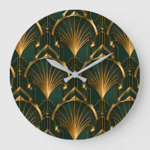 Relógio de Parede Luxuoso Art Déco Verde Esmeralda