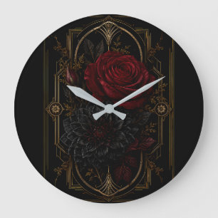 Relógio de Parede Luxuoso Rosa Dourada Crimson Dar