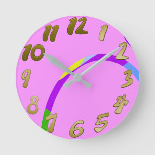 Relógio de Parede Magenta Rosa dos Loops Modernos