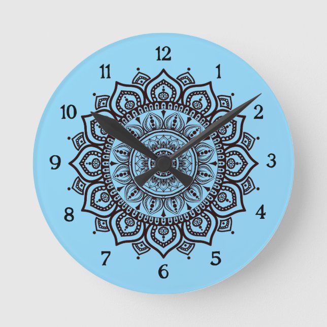 Relógio de Parede Mandala Decoração Espiritual Ele (Frente)