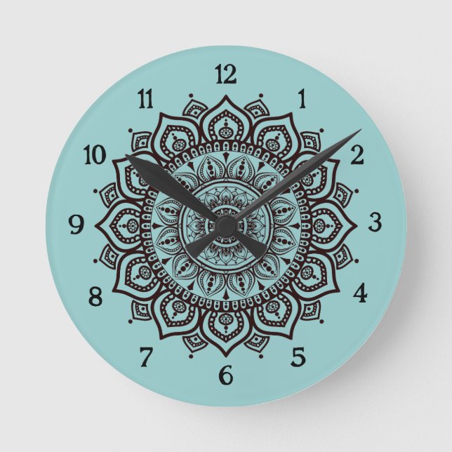 Relógio de Parede Mandala Decoração Espiritual Ele (Frente)