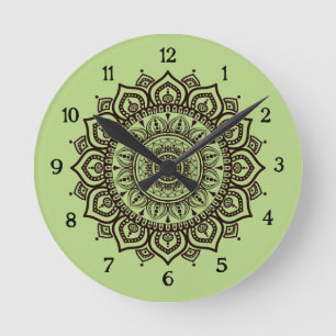 Relógio de Parede Mandala Decoração Espiritual Ele