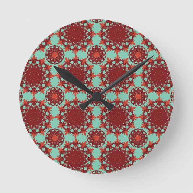 Relógio de Parede Mandala Floral Radiante (Frente)