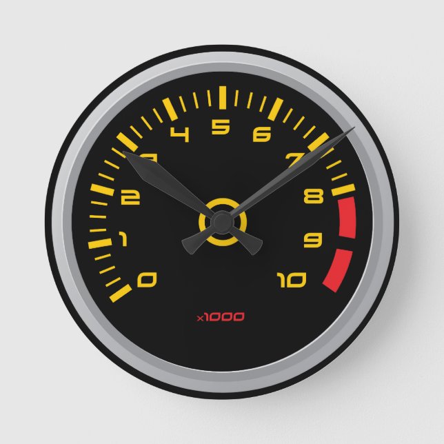 Relógio de Parede Medidor de RPM de Funny Car (Frente)