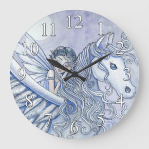 Relógio de Parede Meninas Fantasia Pegasus e Fada