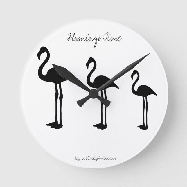 Relógio de Parede Minimalista de Tempo Flamingo (Frente)