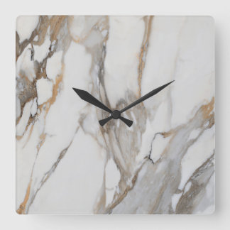 Relógio de Parede Moderna com Padrão Branco Marble