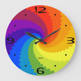 Relógio de Parede Moderno com Roda de Cores de Esp