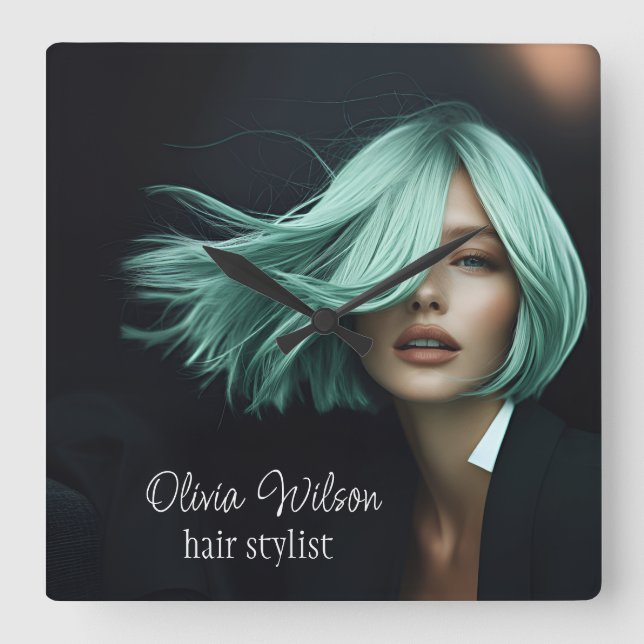 Relógio de Parede Moderno para Cabelos Salões de C (Frente)