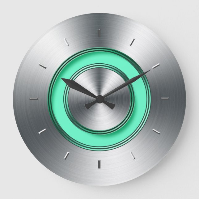 Relógio De Parede Moderno Para Faux Metal De Cozin (Frente)