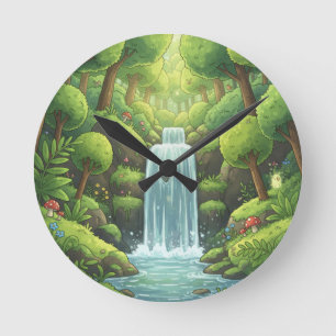 Relógio de Parede Natural em Cascata - Design Verd