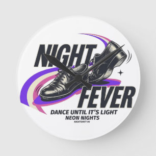 Relógio de Parede Night Fever Retro Motel