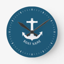 Nome Minimalista do Barco Azul no Oceano Náutico