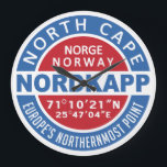 Relógio de parede NORDKAPP da Noruega<br><div class="desc">Veja na minha loja mais itens com este design.</div>