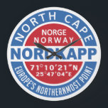 Relógio de parede NORDKAPP da Noruega<br><div class="desc">Veja na minha loja mais itens com este design.</div>