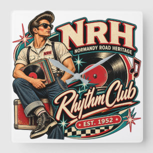 Relógio de Parede NRH Rhythm Club Vintage Rock and