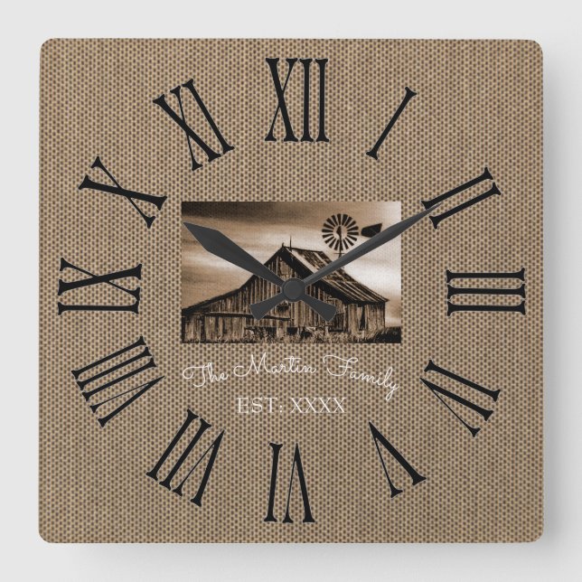 RELÓGIO DE PAREDE NUMBERAL RUSTICO ROMANO (Frente)