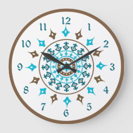 Relógio de Parede Numerada Marrom Turquoise do Orn