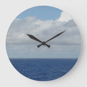 Relógio de Parede Oceano Azul e Nuvens Fofas