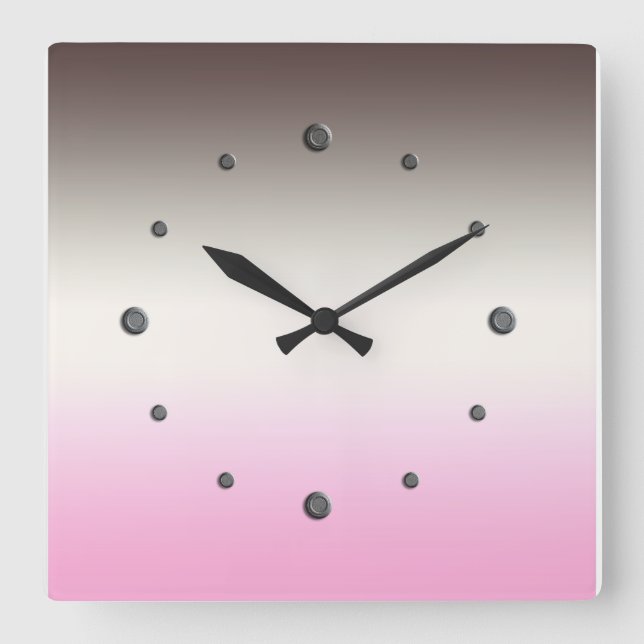 Relógio de Parede Ombre Praça da cinza rosa (Frente)