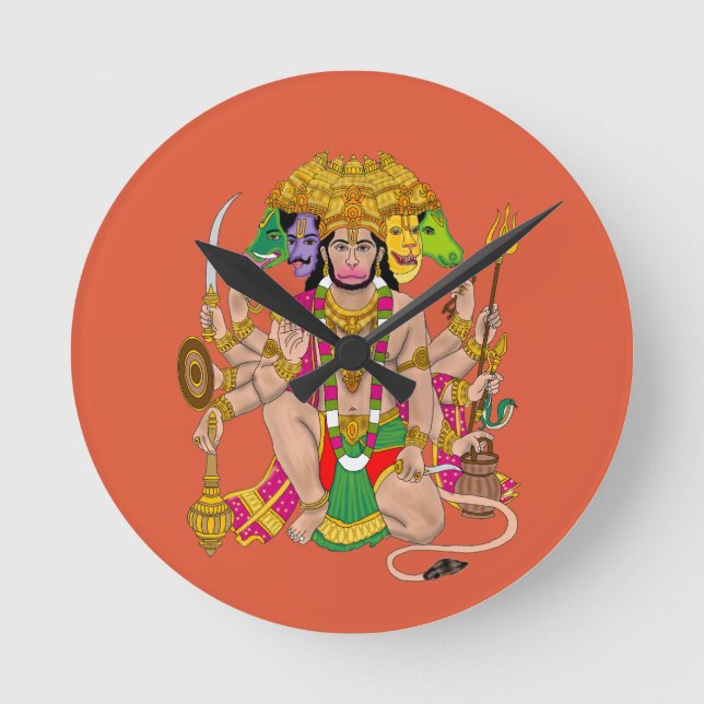 Relógio de Parede Panchmukhi Hanuman  (Frente)