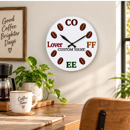 Relógio de Parede Personalizado Amante de Café