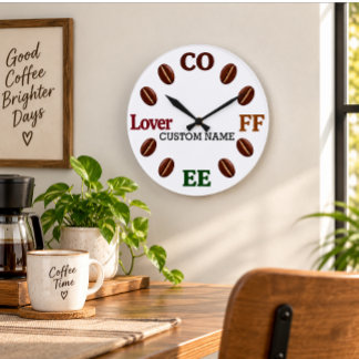 Relógio de Parede Personalizado Amante de Café