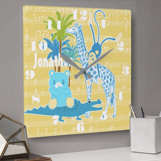 Relógio de Parede Personalizado Amarelo Azul Anima (Criador carregado)