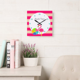 Relógio de Parede Personalizado com Faixa Rosa Fla