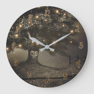 Relógio de Parede Personalizado da Árvore Luz R