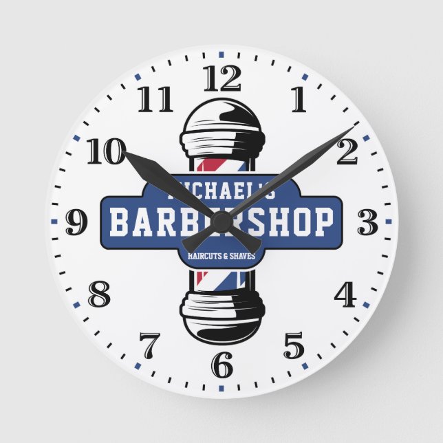 Relógio de Parede Personalizado da Barbershop (Frente)