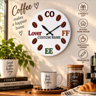 Relógio de Parede Personalizado de Grão de Café Pr