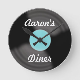 Relógio de Parede Personalizado de Vinil Retrô Pre